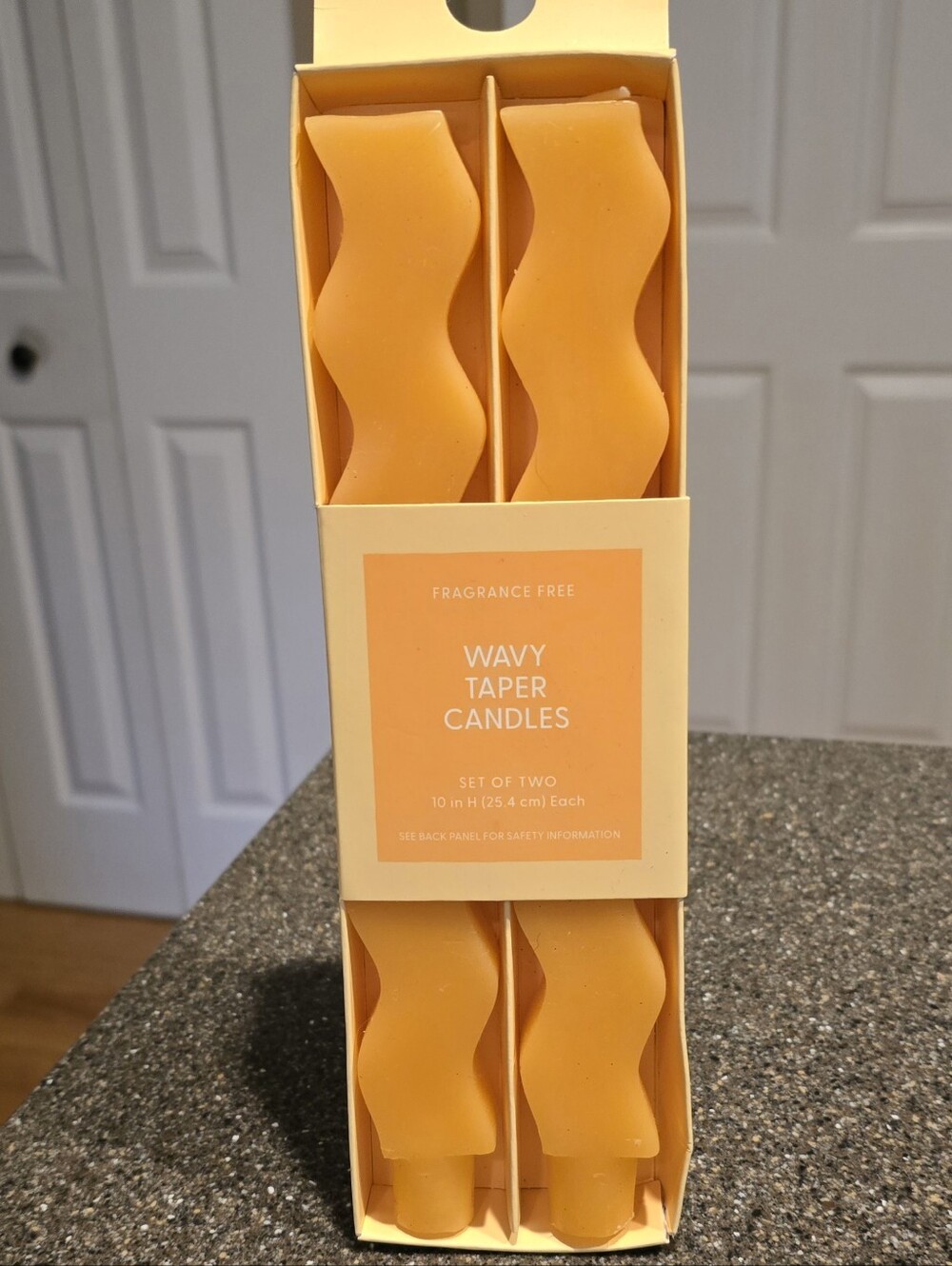 Wavy Taper Candles - Orange - Fragrance Free